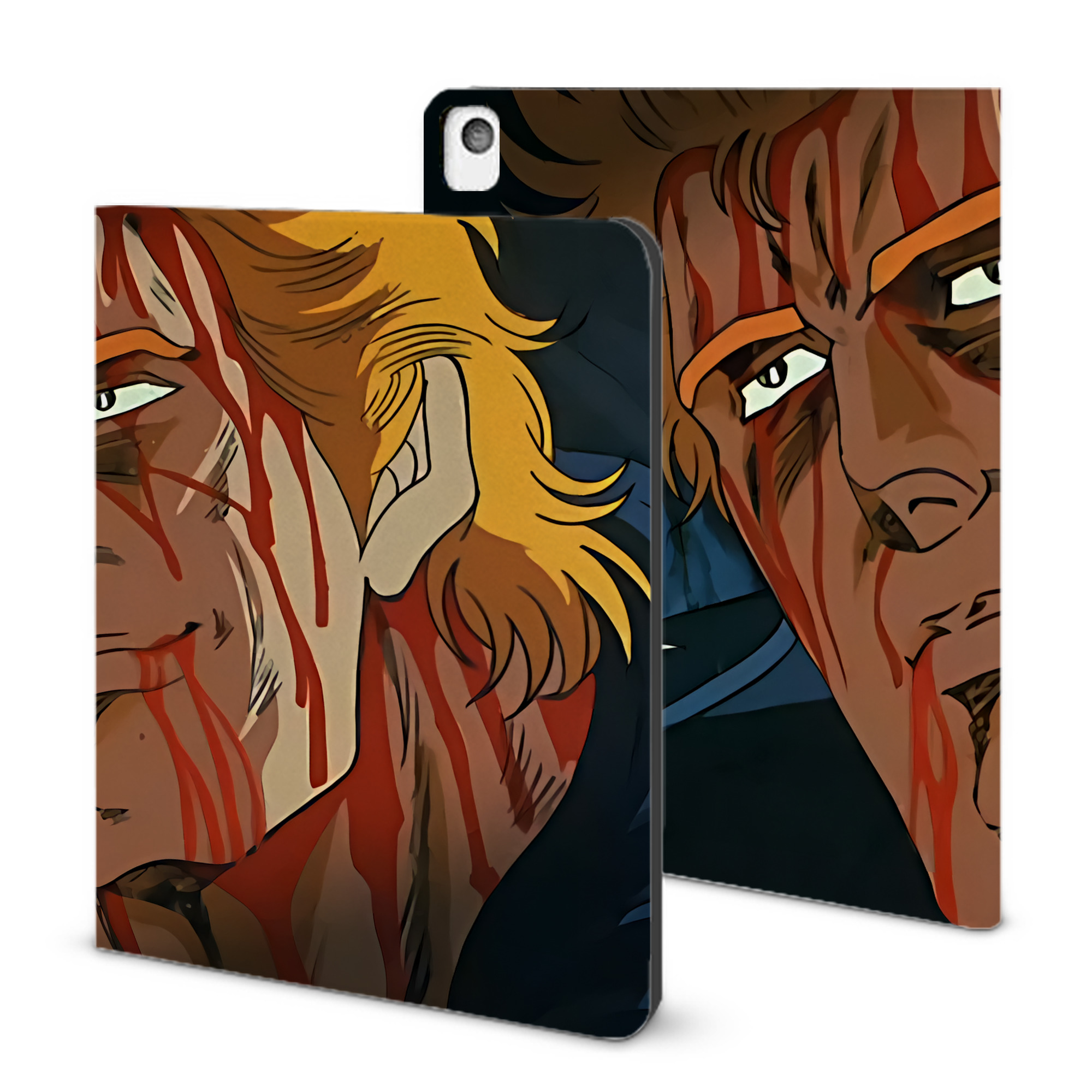 （画像用） 北斗の拳 Fist of the North Star IPadケース ペンホルダー付き ブックスタイルデザイン